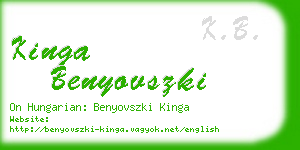 kinga benyovszki business card